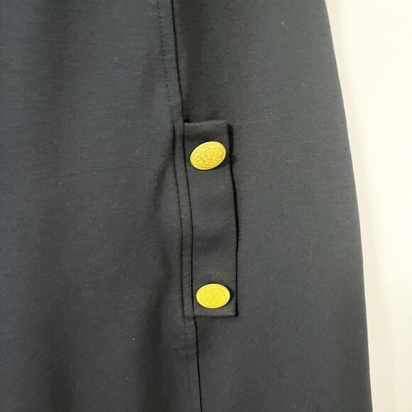 🟢Vince Camuto Navy Blue Dress w/Gold Button Detail Size 4 - Picture 3 of 7